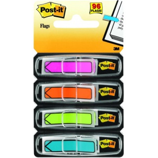 Zakadki indeksujce Post-It Strzaki 684-ARR4 12x43mm 4kolory x 24 szt., neonowe