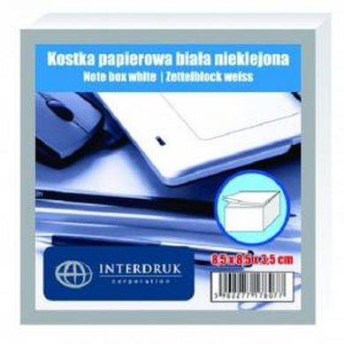 Notes kostka 8,5x8,5cmx5cm biaa nieklejona Interdruk