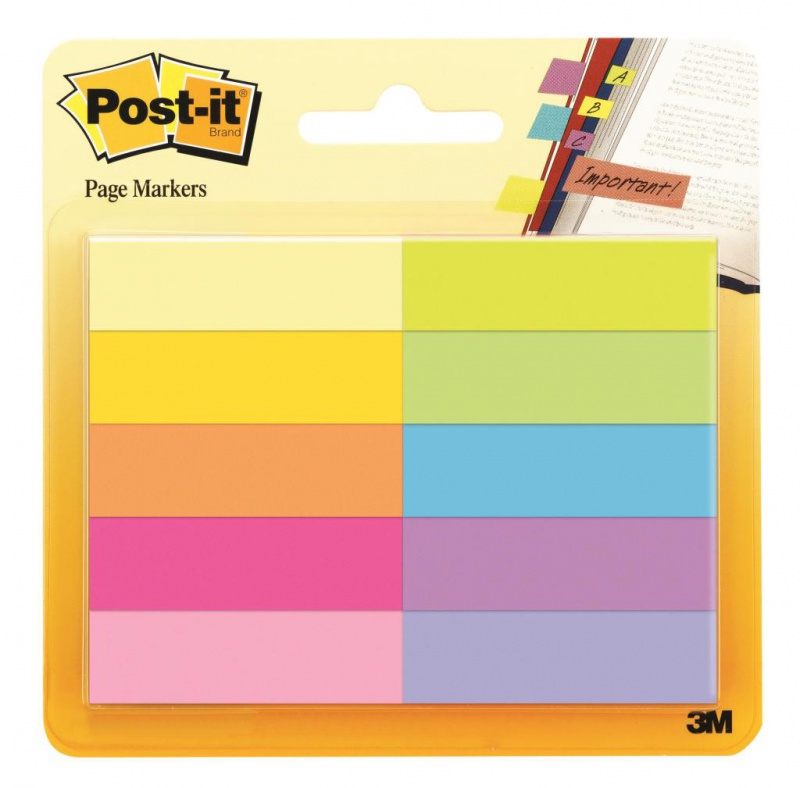 Zakadki indeksujce Post-It (670-10AB), papier, 12,7x44,4mm, 10x50 kart., mix kolorw 3M-70005197606