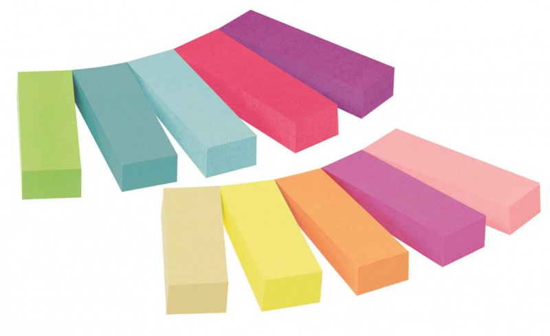 Zakadki indeksujce Post-It (670-10AB), papier, 12,7x44,4mm, 10x50 kart., mix kolorw 3M-70005197606