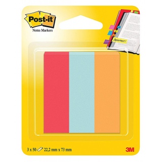 Zakadki indeksujce Post-It (671-PBO), papier, 22,2x73mm, 3x50 kart., mix kolorw 3M-70005292209