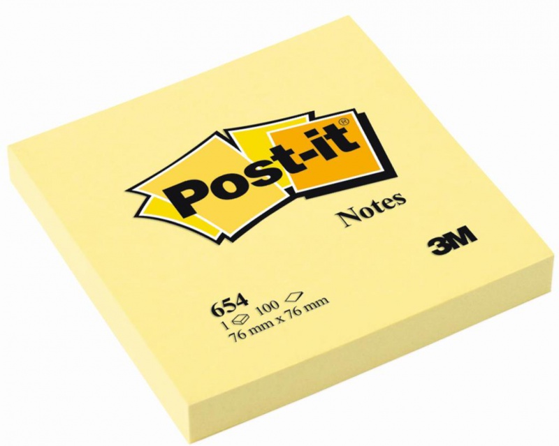 Notes samoprzylepny Post-It 654 76mm x 76mm, 1x100 karteczek, te 3M-70005291482