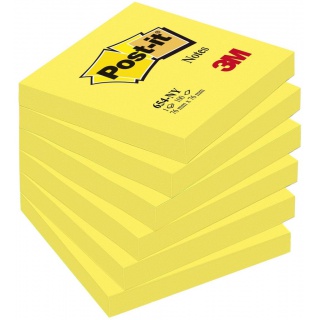 Notes samoprzylepny POST-IT 654NY, 76x76mm, 1x100 kart., jaskrawy ty 3M-70007028049