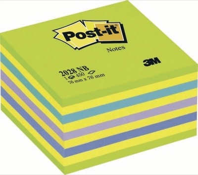 Kostka samoprzylepna Post-it cukierkowa niebiesko-zielona 76x76mm 450k 2028-NB