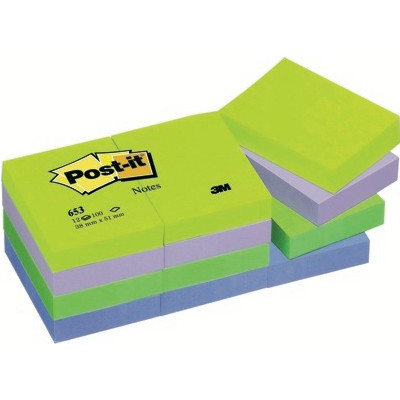 Notes samoprzylepny Post-It paleta mitowa 38x51mm 12szt. 653-MT