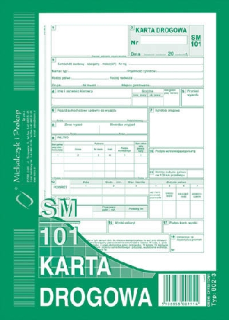 Karta drogowa A5 802-3N numerowana samochd osobowy SM101