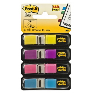 Zakadki indeksujce Post-It Mini 683-4AB 11,9 mm x 43,1mm, 4 kolory neonowe x 35szt.