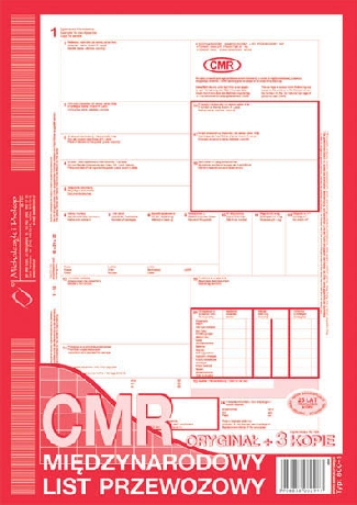 CMR Midzynarodowy list przewozowy A4 800-1 1+3