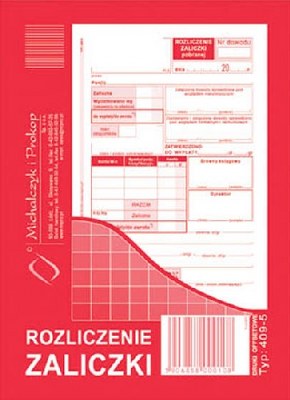 Rozliczenie zaliczki A6  409-5