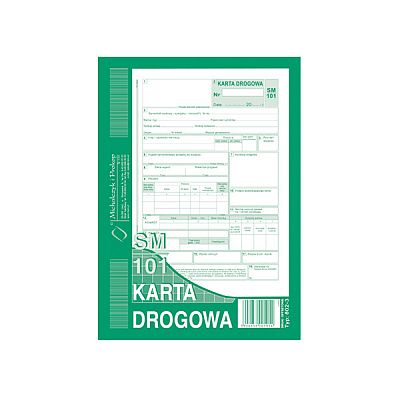 Karta drogowa A5 802-3  nienumerowana SM 101