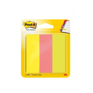 Zakadki indeksujce Post-it 26 mm x76 mm, 3 kolory neonowe 671/3