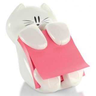 Podajnik Post-it Z-Notes Kotek CAT-330 do karteczek samoprzylepnych  + 90 karteczek 76x76mm czerwonych 3M-HK100008372