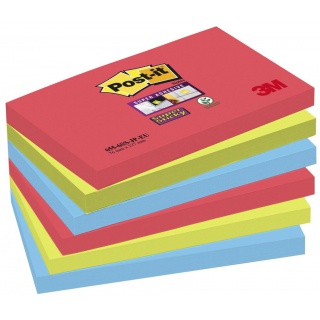 Notes samoprzylepny Post-It Super Sticky Bora Bora 127x76mm, 6szt x 90 kartek 655-6SS-JP